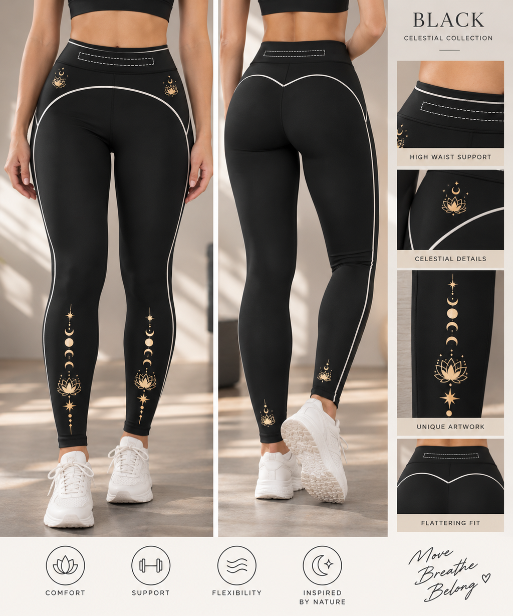 LUNARA activewear product styling and color reference