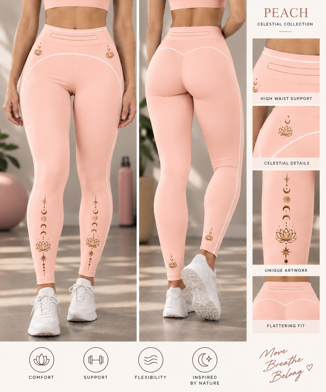 LUNARA activewear product styling and color reference