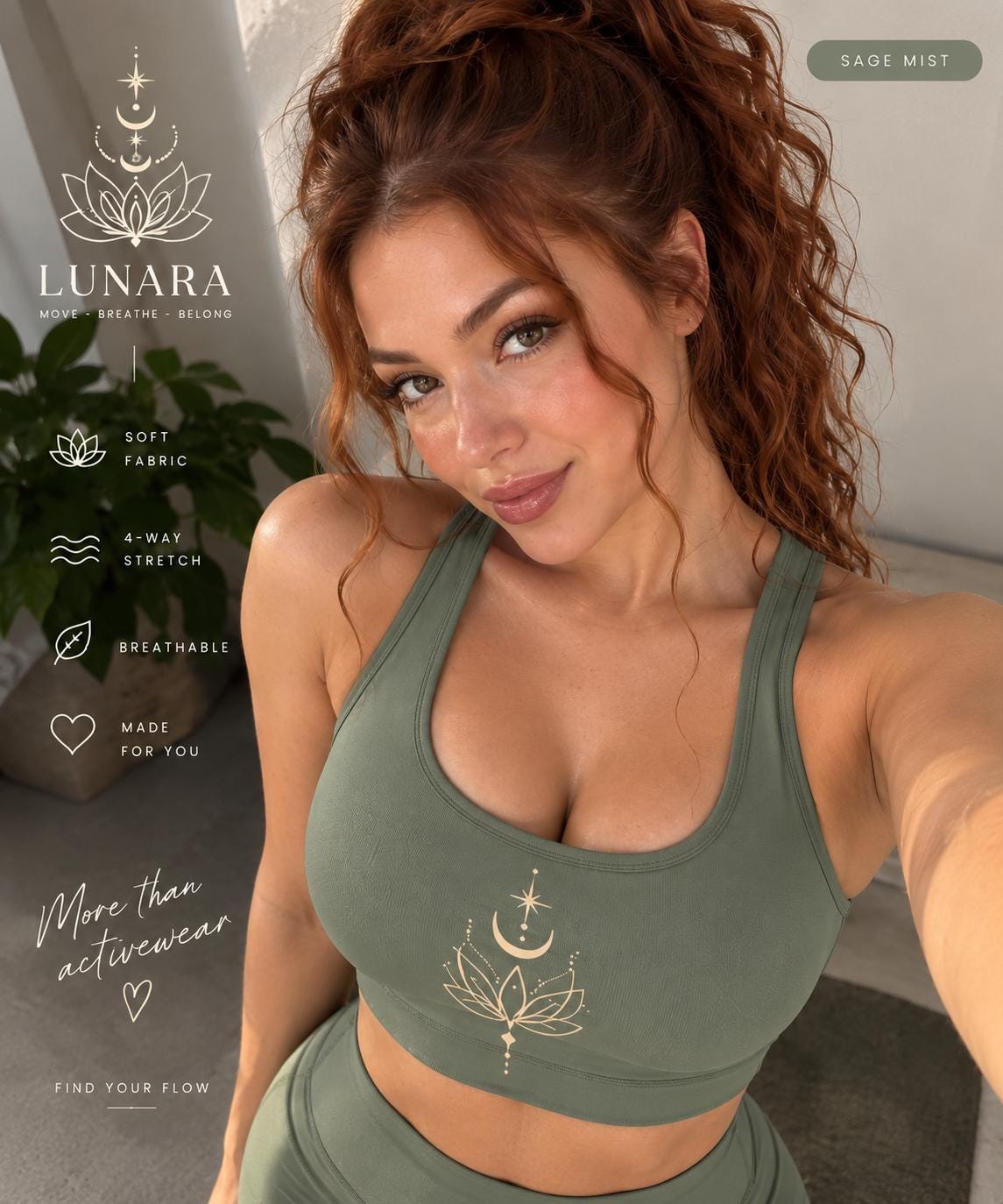 Celestial Lotus Racerback Yoga Crop Tank